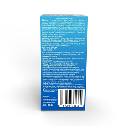 Globe Hygienic Cleansing Lotion – Cooling Relief for Sensitive Areas, Discomfort & Itch, Gentle Personal Care, 3 oz Travel Bottle