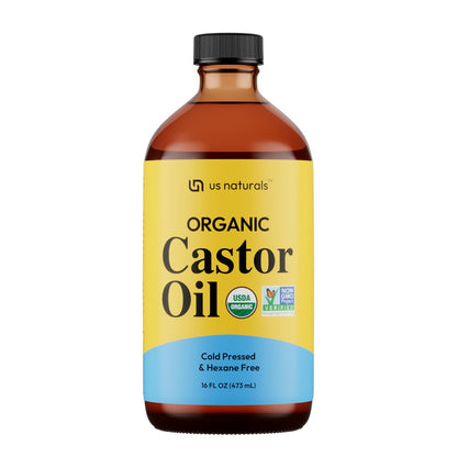 Us Naturals 16oz Organic Castor Oil – USDA Certified Organic & Non-GMO – 100% Pure, Cold-Pressed, Unrefined, Hexane-Free – Premium Oil for Skin, Hair, Lashes & Nails Avelisse