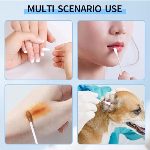 10-Inch Long Cotton Swabs (100-Pack) | Large 1/2 Inch Diameter Cotton Tipped Applicators for Cleaning Avelisse