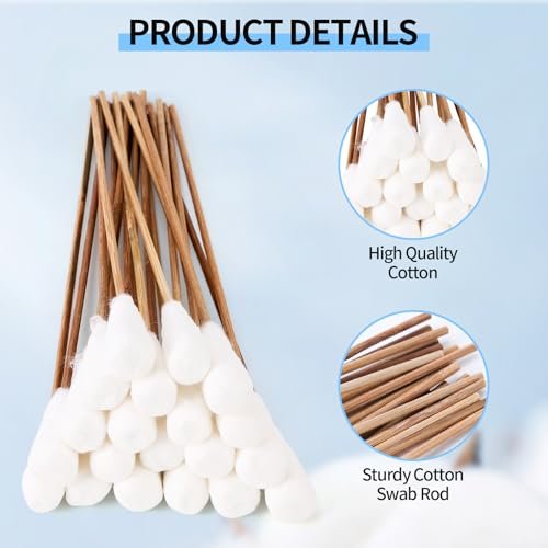 10-Inch Long Cotton Swabs (100-Pack) | Large 1/2 Inch Diameter Cotton Tipped Applicators for Cleaning Avelisse