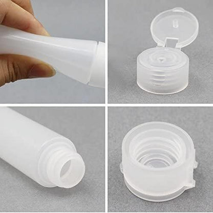 GANPUB 5-Pack White 1 oz Travel Bottles – Empty Refillable Toothpaste Tubes & Pump Dispensers (10 x 2.7 cm)