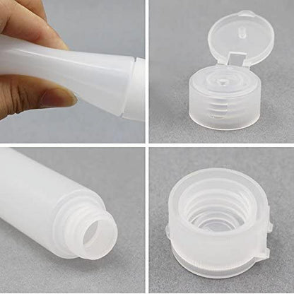 GANPUB 5-Pack White 1 oz Travel Bottles – Empty Refillable Toothpaste Tubes & Pump Dispensers (10 x 2.7 cm)