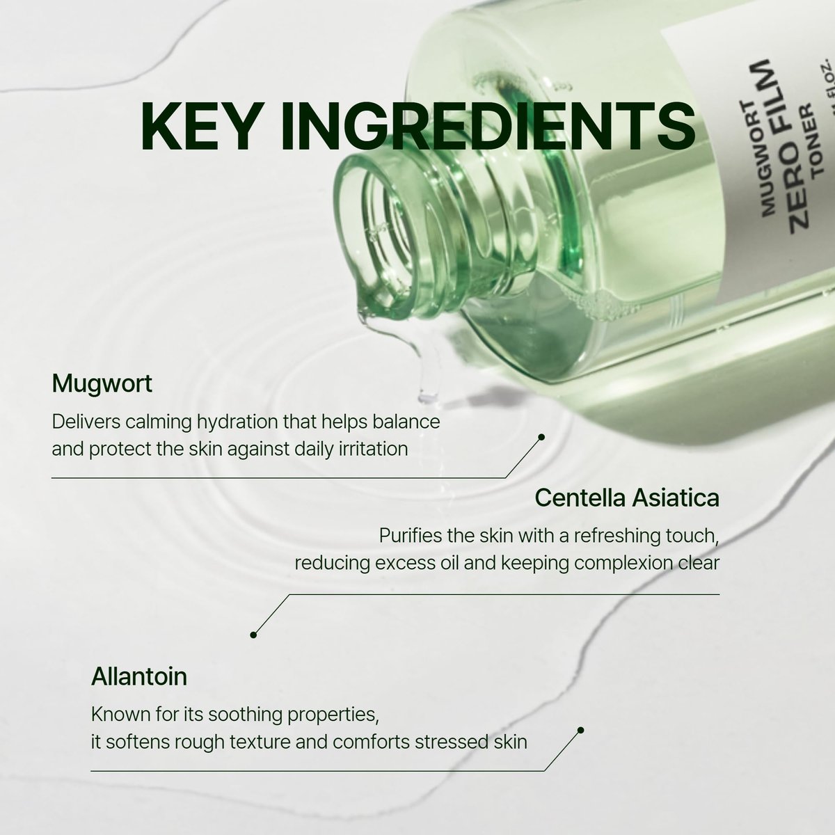 Orien Mugwort Zero Film Toner 5.41 fl.oz. (160ml) – pH5.5 Calming, Soothing, Hydrating Spray Toner - görsel 9