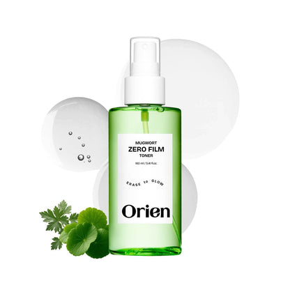 Orien Mugwort Zero Film Toner 5.41 fl.oz. (160ml) – pH5.5 Calming, Soothing, Hydrating Spray Toner