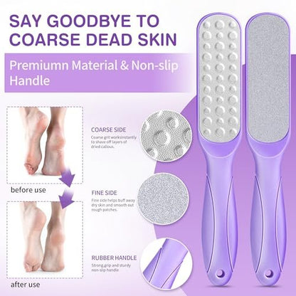 Lavender Foot Soak Set - Salt Soak, Foot File, Scrub & Urea Cream Pedicure Supplies for Dry, Cracked Feet - Women's Spa Kit Avelisse