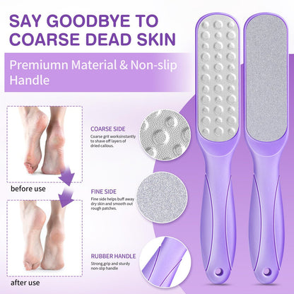 Lavender Foot Soak Set - Salt Soak, Foot File, Scrub & Urea Cream Pedicure Supplies for Dry, Cracked Feet - Women's Spa Kit Avelisse