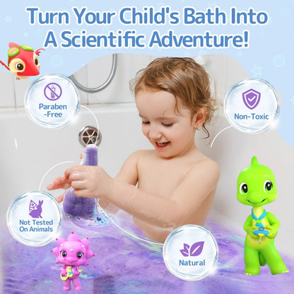 SWCANDY Bath Toys Kids Bath Bomb Potion - 6 Pack Nontoxic Colorful Bubble Foam Magical Fizzes Eruption for Ages 4-8 Boys Girls Toddlers