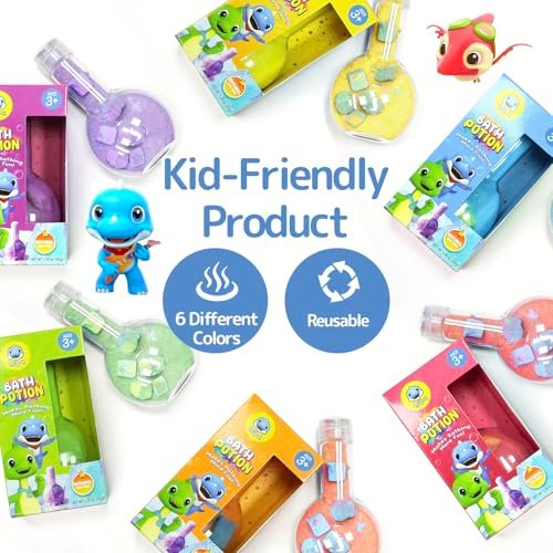SWCANDY Bath Toys Kids Bath Bomb Potion - 6 Pack Nontoxic Colorful Bubble Foam Magical Fizzes Eruption for Ages 4-8 Boys Girls Toddlers - görsel 12