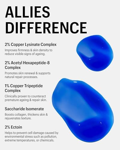 Allies of Skin Copper Tripeptide & Ectoin Advanced Repair Face Serum | Hydrating Moisturizer for Dry Skin | Anti Aging Skincare with Peptides | Treat Fine Lines & Wrinkles (1 Fl. oz) Avelisse