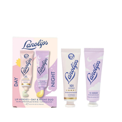 Lanolips 101 Ointment Lip Balm & Overnight Lip Mask Duo - Complete Day to Night Lip Care with Pure Lanolin Oil, 2 Count Avelisse