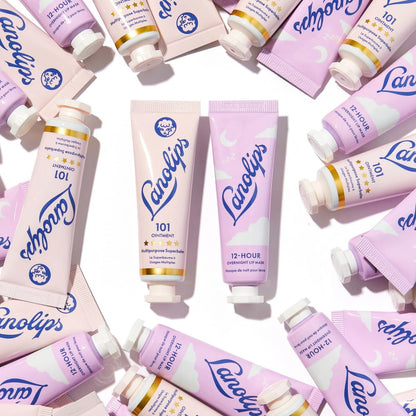 Lanolips 101 Ointment Lip Balm & Overnight Lip Mask Duo - Complete Day to Night Lip Care with Pure Lanolin Oil, 2 Count Avelisse
