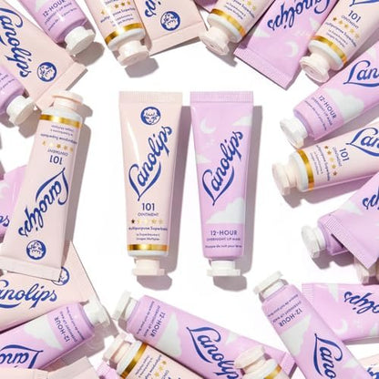 Lanolips 101 Ointment Lip Balm & Overnight Lip Mask Duo - Complete Day to Night Lip Care with Pure Lanolin Oil, 2 Count Avelisse