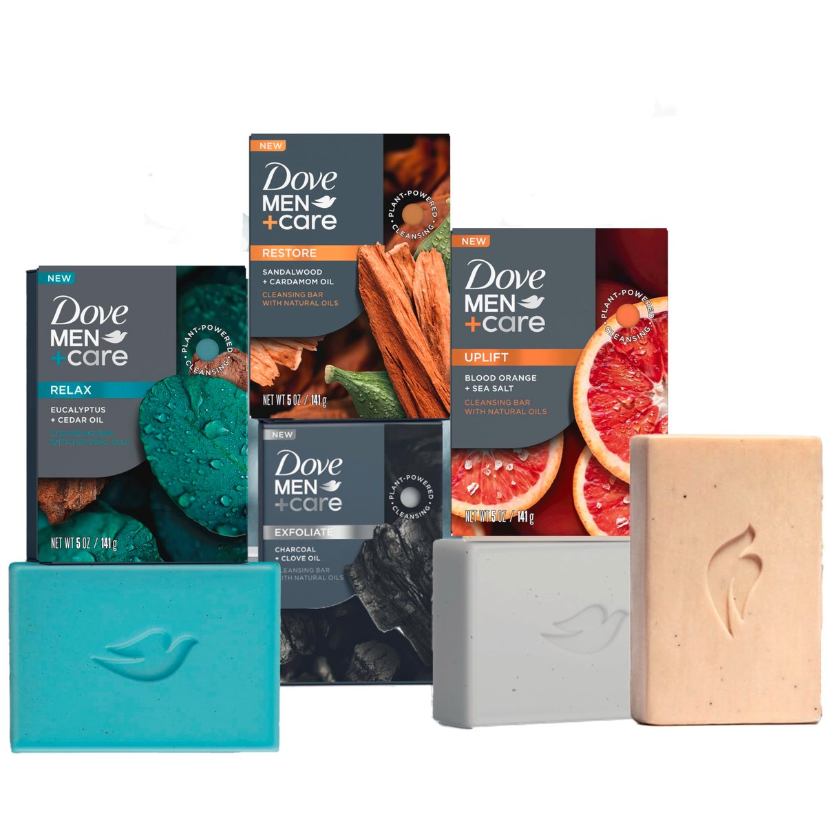 Dove Men+Care Cleansing Soap Bar 4 Count – Rebuild Skin with Plant-Based Ingredients, 3.51 oz Each Avelisse