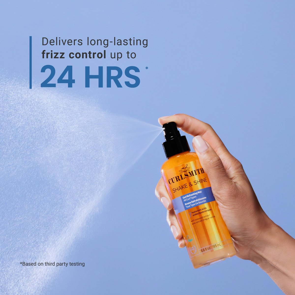 CURLSMITH Shake & Shine Curl Refreshing Spray for Dry Hair - Vegan & Cruelty Free (6.6 oz) Avelisse