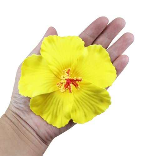 Aacehlh 6pcs Hawaiian Flower Hair Clips - 3.94 Inch Plumeria Hibiscus Hair Barrettes for Hawaii Tropical Party Decorations, Luau Party Supplies, Bridal Wedding - görsel 8