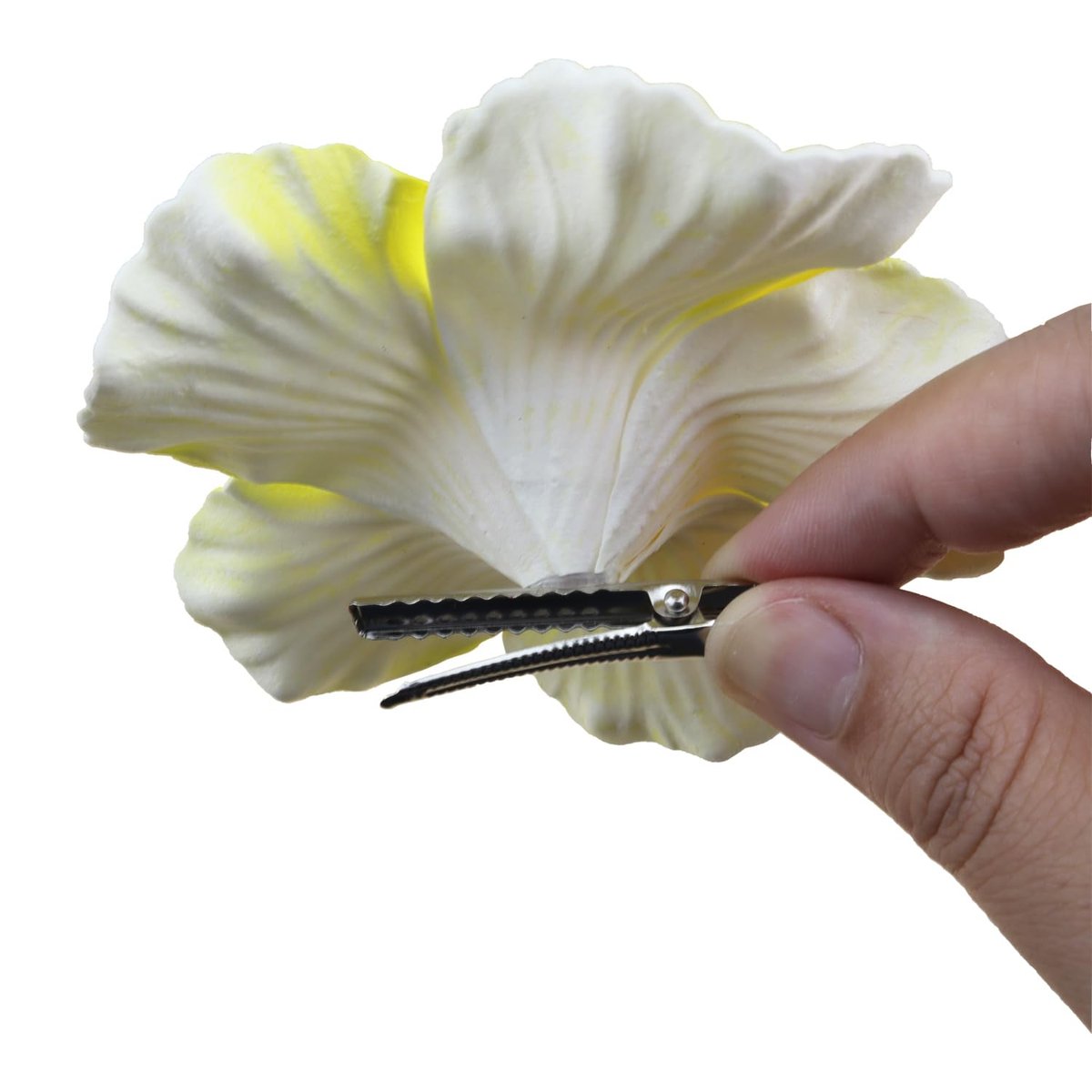 Aacehlh 6pcs Hawaiian Flower Hair Clips - 3.94 Inch Plumeria Hibiscus Hair Barrettes for Hawaii Tropical Party Decorations, Luau Party Supplies, Bridal Wedding - görsel 5