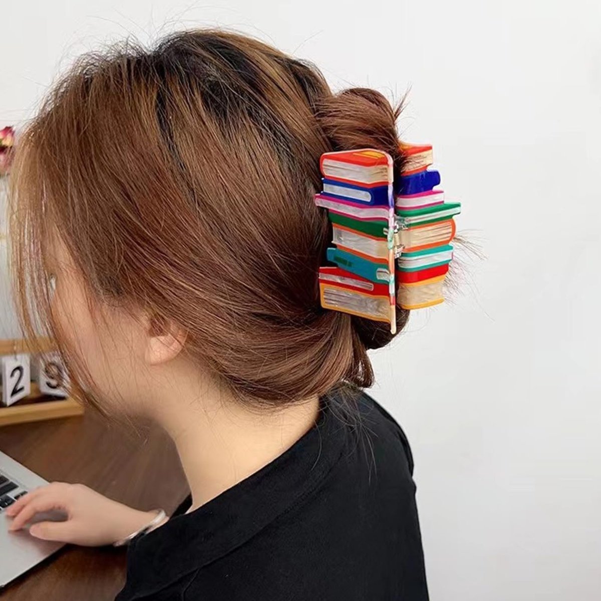 2pcs Book Hair Claw Clips for Thin Hair – Cute Teacher Appreciation Gifts, Funny Book Lover Hair Accessories for Women - görsel 11