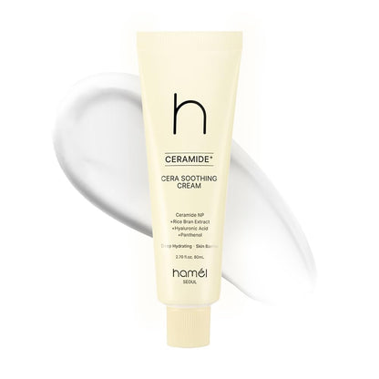 HAMEL Cera Soothing Cream - Vegan Ceramide Face Moisturizer for 48-Hour Hydration - Ideal for Sensitive Skin, Paraben-Free and Fragrance-Free - Skin Barrier Repair Korean Skincare, 2.7 oz