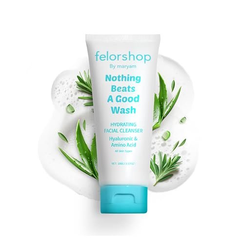 Hydrating Facial Cleanser with Hyaluronic Acid & Amino Acid – Daily Face Wash for All Skin Types, Non-Drying Oil Control, 100g Avelisse
