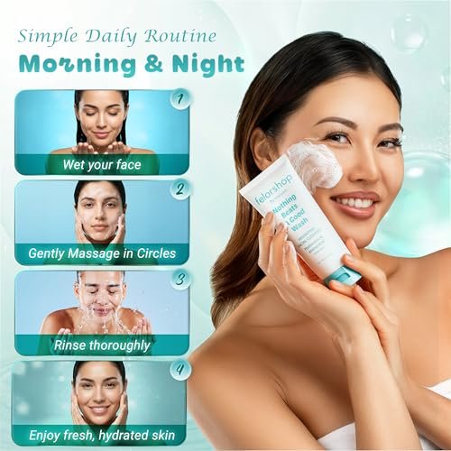 Hydrating Facial Cleanser with Hyaluronic Acid & Amino Acid – Daily Face Wash for All Skin Types, Non-Drying Oil Control, 100g Avelisse