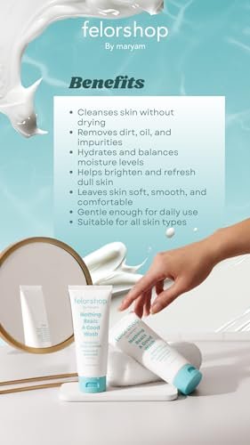 Hydrating Facial Cleanser with Hyaluronic Acid & Amino Acid – Daily Face Wash for All Skin Types, Non-Drying Oil Control, 100g Avelisse