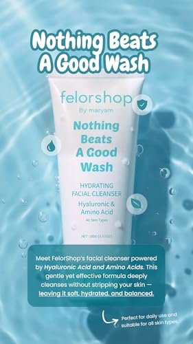 Hydrating Facial Cleanser with Hyaluronic Acid & Amino Acid – Daily Face Wash for All Skin Types, Non-Drying Oil Control, 100g Avelisse