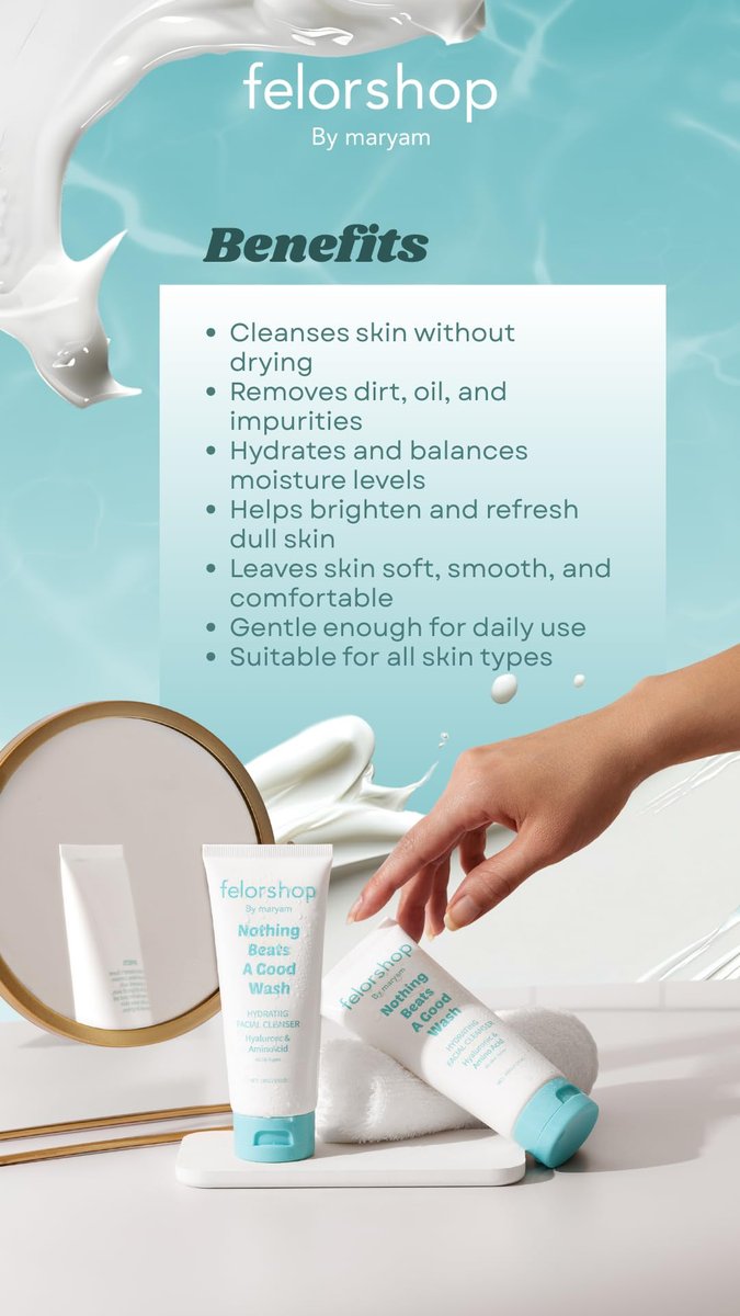 Hydrating Facial Cleanser with Hyaluronic Acid & Amino Acid – Daily Face Wash for All Skin Types, Non-Drying Oil Control, 100g Avelisse