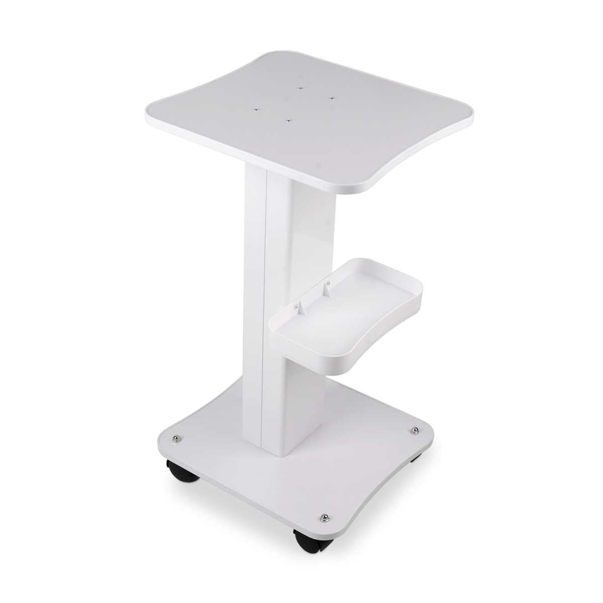 3-Tier White Beauty Trolley Cart with Wheels - Aluminum Salon Rolling Work Station for Spa, Pedicure, Tattoo & Craft Supplies Avelisse