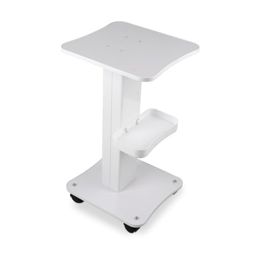 3-Tier White Beauty Trolley Cart with Wheels - Aluminum Salon Rolling Work Station for Spa, Pedicure, Tattoo & Craft Supplies Avelisse
