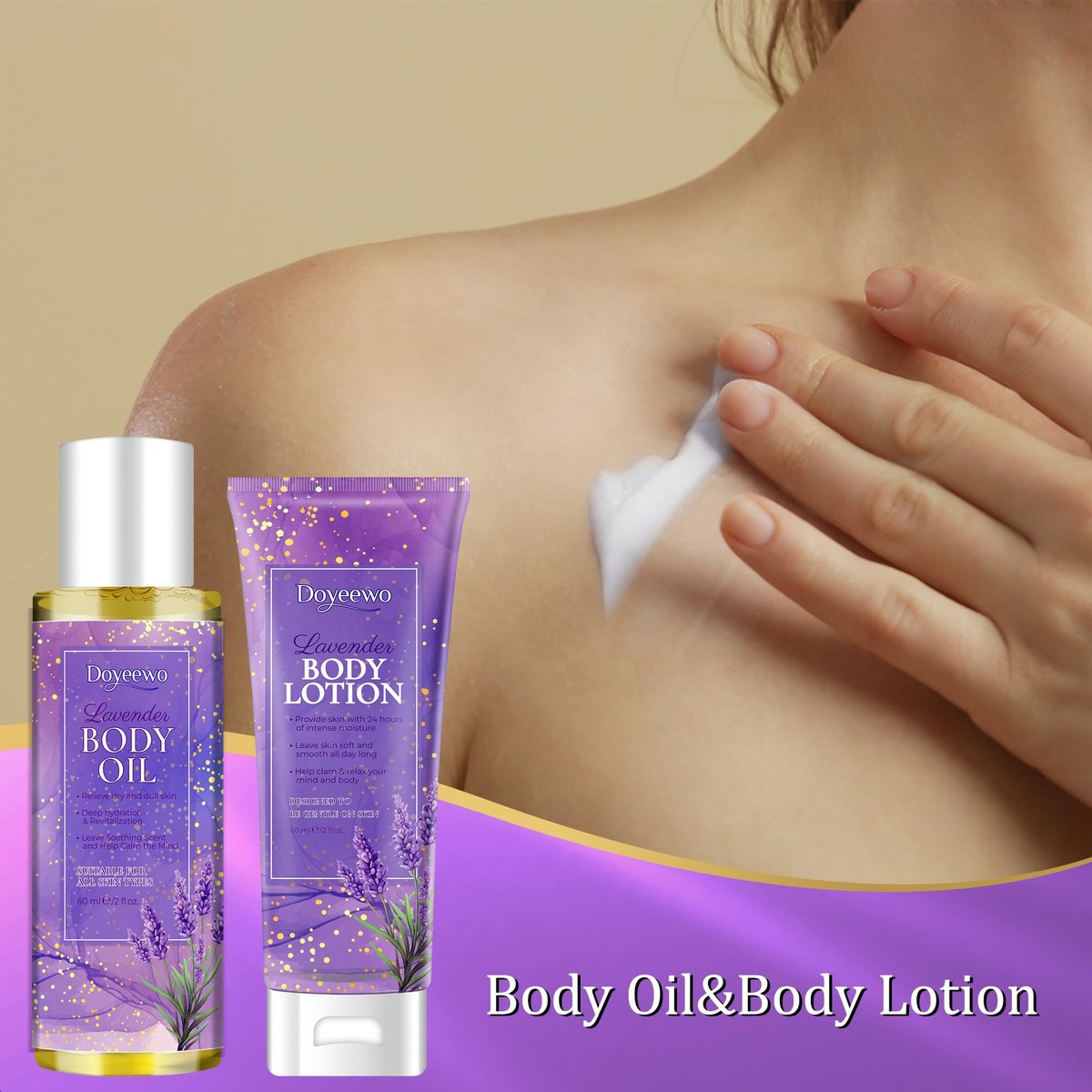 Spa Gifts for Women - Lavender Bath Body Care Set, Relaxation Calming Gift Basket for Mom Wife Sister - görsel 9