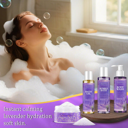 Spa Gifts for Women - Lavender Bath Body Care Set, Relaxation Calming Gift Basket for Mom Wife Sister
