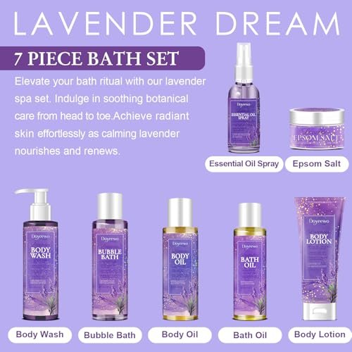 Spa Gifts for Women - Lavender Bath Body Care Set, Relaxation Calming Gift Basket for Mom Wife Sister - görsel 14