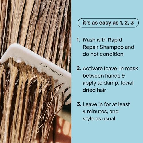 BONDIBOOST Rapid Repair Bond Builder + Leave-In Hair Treatment for Dry Damaged Hair, 3.38 fl oz - Strengthens & Restores for Healthier, Shinier Results Avelisse