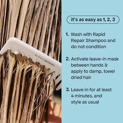 BONDIBOOST Rapid Repair Bond Builder + Leave-In Hair Treatment for Dry Damaged Hair, 3.38 fl oz - Strengthens & Restores for Healthier, Shinier Results Avelisse