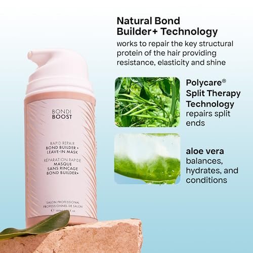 BONDIBOOST Rapid Repair Bond Builder + Leave-In Hair Treatment for Dry Damaged Hair, 3.38 fl oz - Strengthens & Restores for Healthier, Shinier Results Avelisse