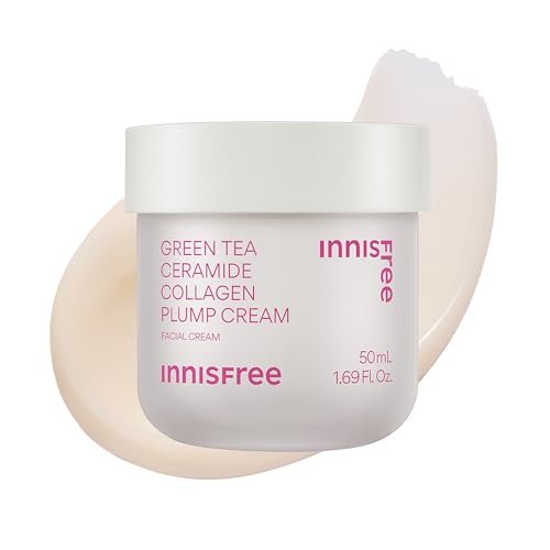 innisfree Green Tea Ceramide Collagen Plump Cream – Korean Face Moisturizer for Youthful Glow Avelisse