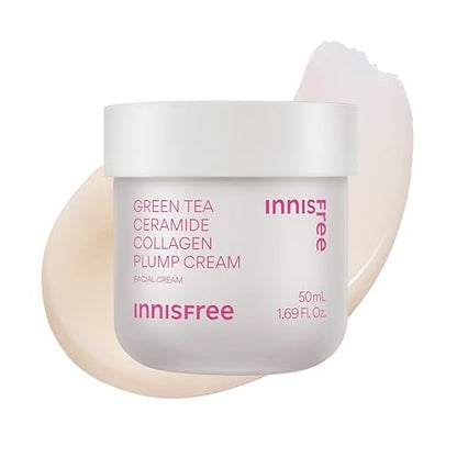 innisfree Green Tea Ceramide Collagen Plump Cream – Korean Face Moisturizer for Youthful Glow Avelisse