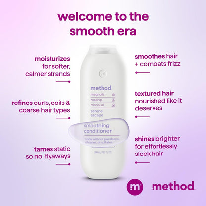 Method Smoothing Conditioner, Serene Escape – Nourishing Sulfate-Free Conditioner for Curly Hair, 13.5 oz
