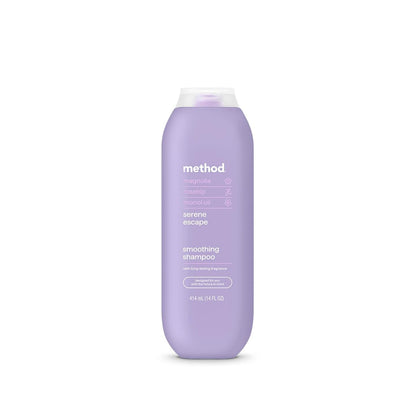 Method Smoothing Shampoo, Serene Escape – Frizz Control for Color-Treated Hair, Sulfate-Free, 14 oz