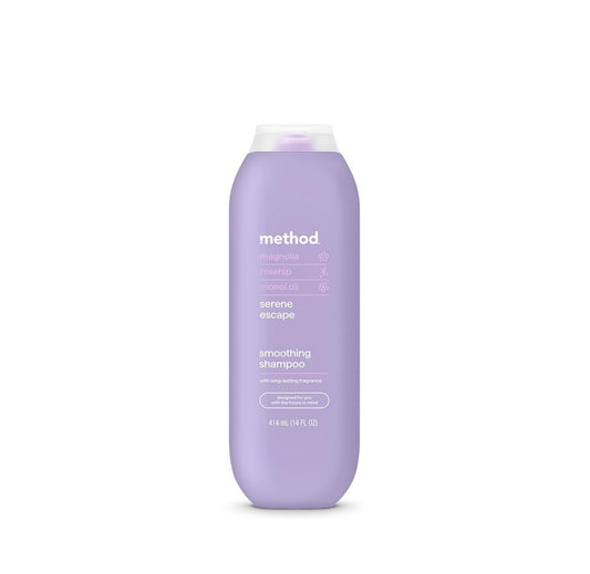 Method Smoothing Shampoo, Serene Escape – Frizz Control for Color-Treated Hair, Sulfate-Free, 14 oz