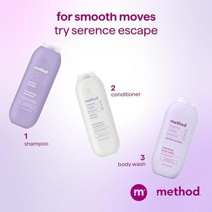 Method Smoothing Shampoo, Serene Escape – Frizz Control for Color-Treated Hair, Sulfate-Free, 14 oz