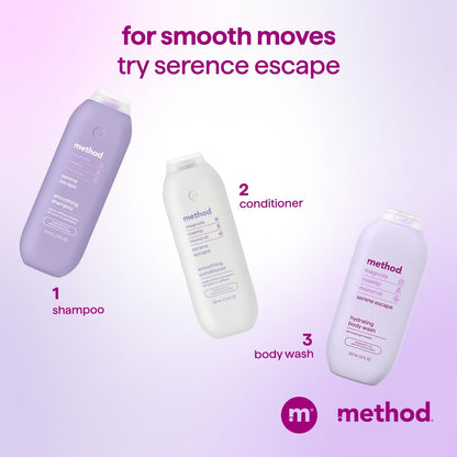 Method Smoothing Shampoo, Serene Escape – Frizz Control for Color-Treated Hair, Sulfate-Free, 14 oz