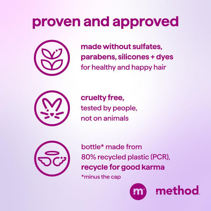 Method Smoothing Shampoo, Serene Escape – Frizz Control for Color-Treated Hair, Sulfate-Free, 14 oz