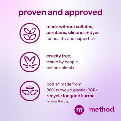 Method Smoothing Shampoo, Serene Escape – Frizz Control for Color-Treated Hair, Sulfate-Free, 14 oz