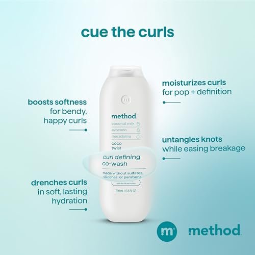 Method Curl Defining Co-Wash, Coco Twist – Moisturizes & Detangles Curly Hair, Sulfate Free & Paraben Free, 13.5 oz - görsel 8