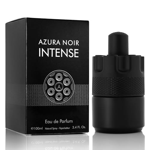 URBAN COLLECTION Azura Noir Intense Eau De Parfum for Men 3.4 fl oz – Cardamom & Earthy Notes – Bourbon Vanilla Base – Long Lasting – Elegant 100ml Bottle – Vegan & Cruelty-Free Avelisse
