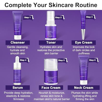 DOYEEWO 6-Piece Skin Care Set – Anti-Aging, Firming & Hydrating Facial Routine Kit for Women & Teens