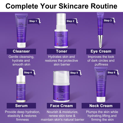 DOYEEWO 6-Piece Skin Care Set – Anti-Aging, Firming & Hydrating Facial Routine Kit for Women & Teens