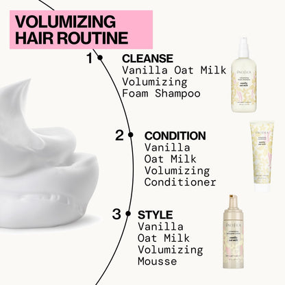 Pacifica Hair Mousse - Vanilla Oat Milk – Light Hold for Soft Volume & Hydration, Touchable Hold, Vegan & Cruelty-Free, 5 fl oz