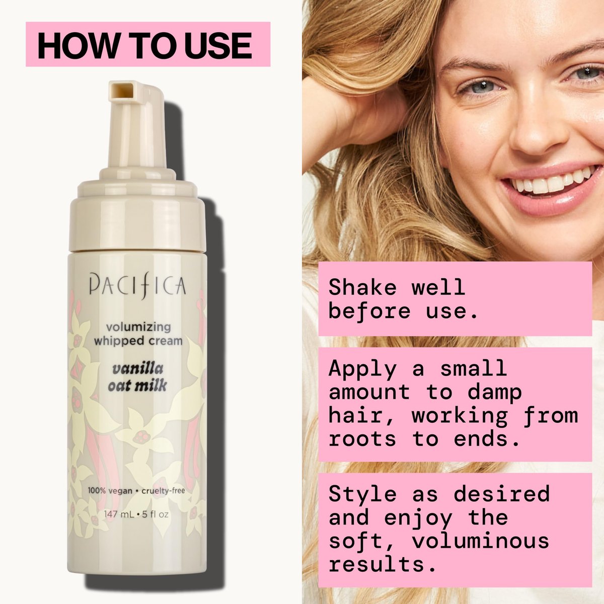 Pacifica Hair Mousse - Vanilla Oat Milk – Light Hold for Soft Volume & Hydration, Touchable Hold, Vegan & Cruelty-Free, 5 fl oz - görsel 9
